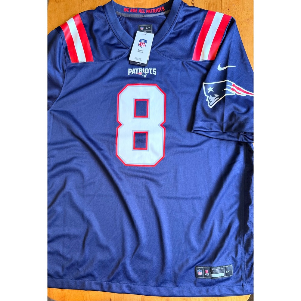 Nike New England Patriots Quandre Diggs 8 NFL Jersey Navy Blue Mens XXL NWT 487